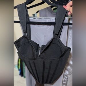 Black Corset crop top pretty little thing
